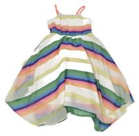 Bílo-modro-zeleno-růžovo farebné pruhované šaty H&M