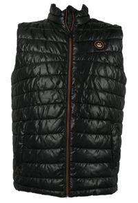 Pánská černá šusťáková prošívaná zateplená vesta s kapucí Pro Edge 