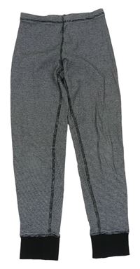Čierno-sivé proužkaté pyžamové nohavice H&M