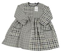 Nové- Šedo-černé kostkované šaty Next