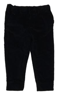 Čierne zamatové spoločenské nohavice Zara