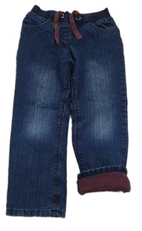 Tmavomodré podšité rifle s úpletovým pasom Lupilu