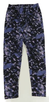 Čierno-fialové vzorované legíny Y.F.K.