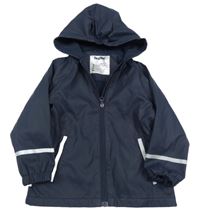 Tmavomodrá nepromokavá jarná bunda s kapucňou Lupilu