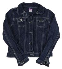 Tmavomodrá rifľová crop bunda F&F