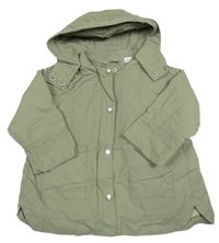 Khaki šušťáková jarná bunda s kapucňou Zara