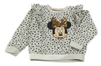 Bílo-černá vzorovaná mikina s Minnie Disney