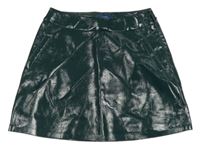 Tmavozelená koženková sukňa