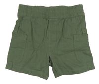 Khaki mušelínové kraťasy s kapsami Matalan