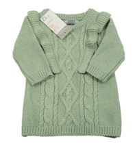 Nové - Světlezelené pletené šaty s 3D vzorem Primark