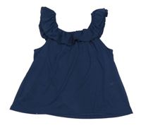 Tmavomodrá top s volánem H&M