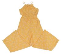 Meruňkový květovaný kalhotový overal H&M