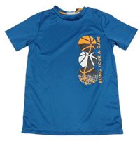 Modré športové tričko s loptami Crane