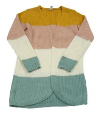 Farebný pruhovaný svetrový cardigan Yigga