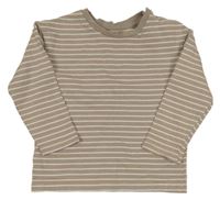 Hnědo-bílé pruhované triko M&S