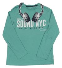 Zelené triko se sluchátky C&A