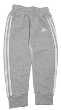 Šedé melírované tepláky s logem Adidas