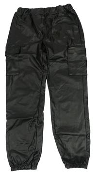 Čierne koženkové nohavice s vreckami