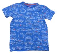 Modré pyžamové tričko s autami M&S