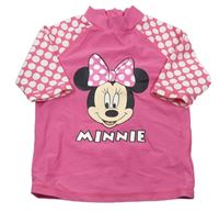 Ružové UV tričko s Minnií a bodkami Disney