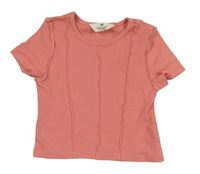 Ružové rebrované crop tričko H&M