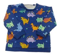 Tmavomodrá mikina s dinosaurami Tu