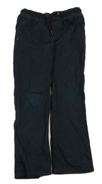 Černé plátěné kalhoty Next 