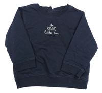 Tmavomodrá mikina s nápisom