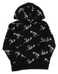 Černá mikina s dinosaury a kapucí H&M