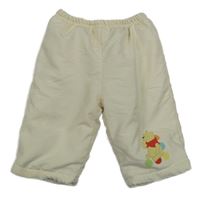 Smetanové šusťákové zateplené kalhoty s medvídkem Pú Disney