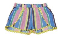 Barevné pruhované kraťasy s madeirou 