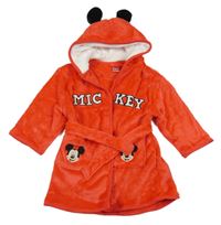 Červený chlupatý župan s Mickeym a kapucí C&A