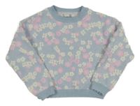 Světlemodrý svetr s kytičkami Primark