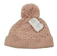 Nové - Starorůžová pletená čepice s bambulí Next