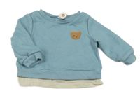 Světlemodro-biela mikina s medvedíkom Cozy Pixies