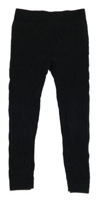 Čierne vzorované trblietavé pančuskové legíny Kiki