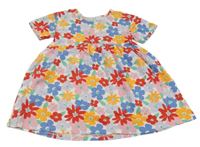 Biele bavlnené kvetované šaty Dunnes