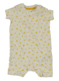 Bílý bavlněný kraťasový overal s hvězdičkami Lupilu