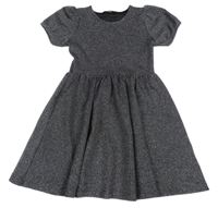 Čierno-strieborné trblietavé ľahké šaty George