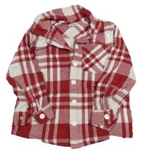 Červeno-bílá kostkovaná flanelová košile F&F