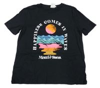 Čierne tričko s potiskem Maui