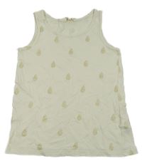 Smetanový top s ananasy H&M
