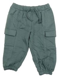 Zelenošedé cargo tepláky H&M