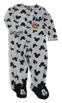 Sivý fleecový overal s Mickeym Disney