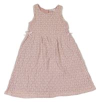 Svetloružové čipkové šaty H&M