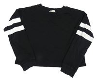 Čierna crop mikina s nápismi H&M