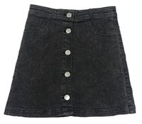 Tmavosivá plesňová tepláková rifľová prepínaci sukňa H&M