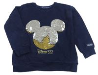 Tmavomodrá mikina s Mickey z překlápěcích flitrů George