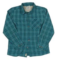Modrozeleno-šedo-černá kostkovaná outdoroová košile Jack Wolfskin