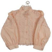 Nová - Broskvová ľahká crop bunda s čipkou Kids Star